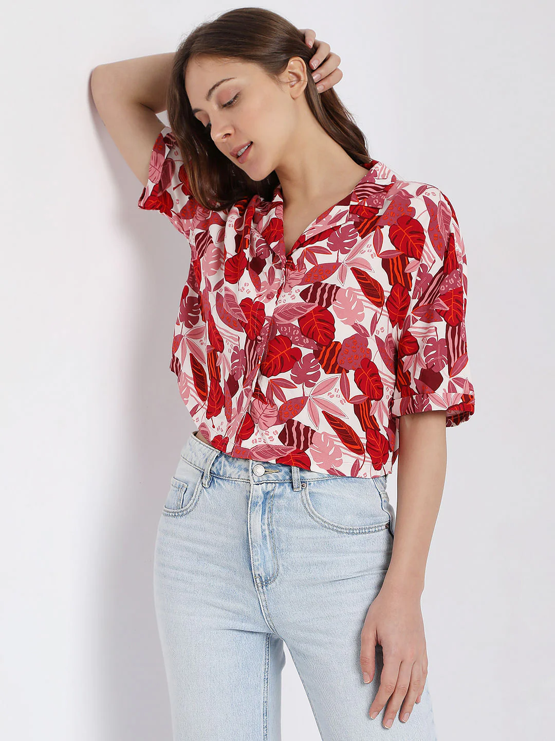 Pink Floral Print Co-Ord Set Shirt - Image 2