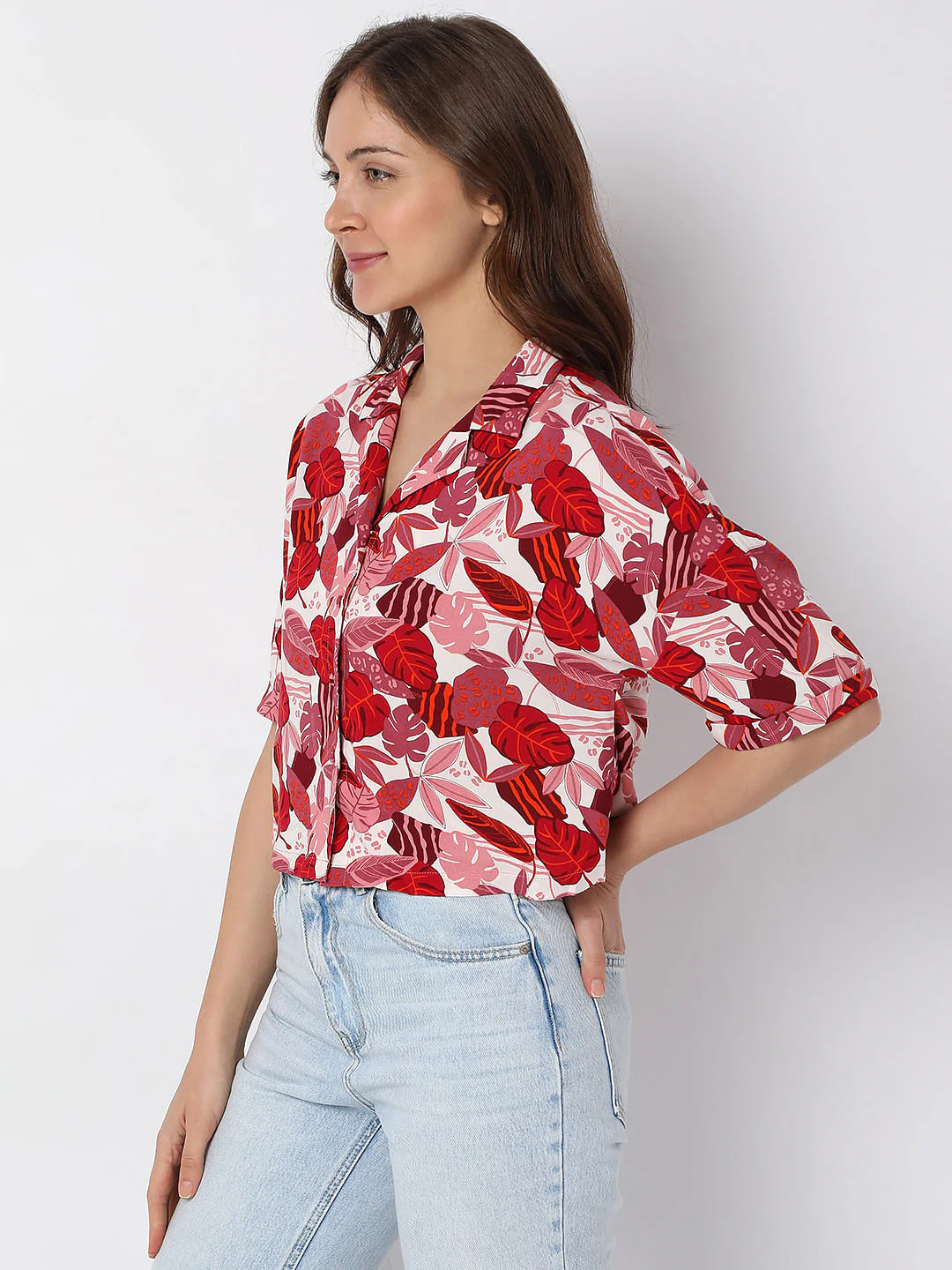 Pink Floral Print Co-Ord Set Shirt - Image 3