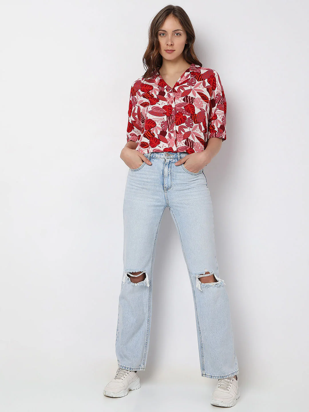 Pink Floral Print Co-Ord Set Shirt - Image 5