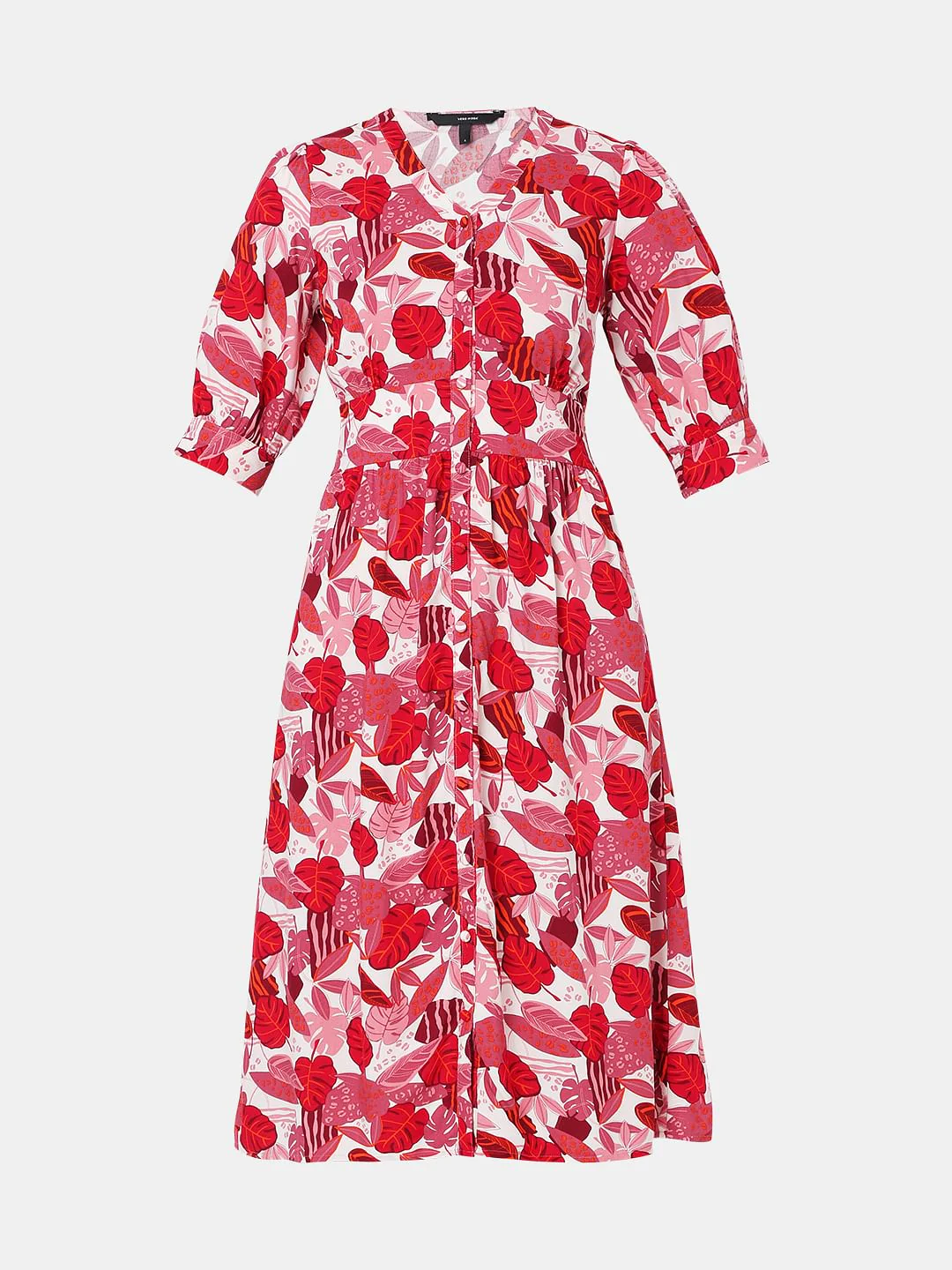 Pink Tropical Print Midi Dress - Image 6