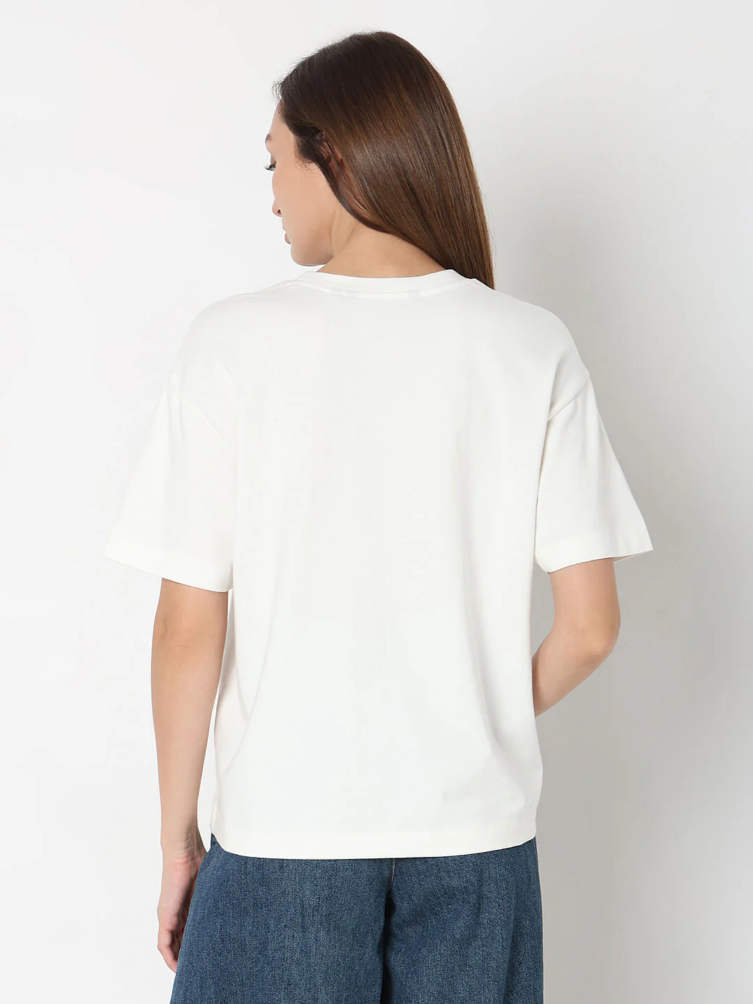 White Printed Relaxed Fit T-Shirt - Image 4