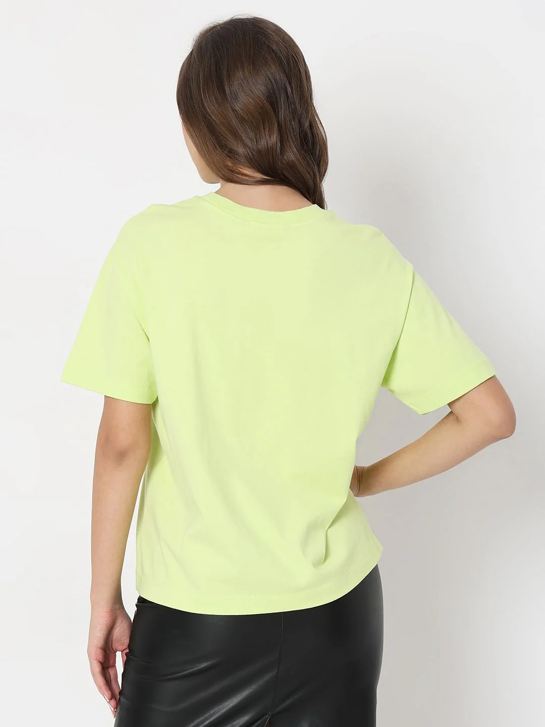 Lime Green Printed Relaxed Fit T-Shirt - Image 4