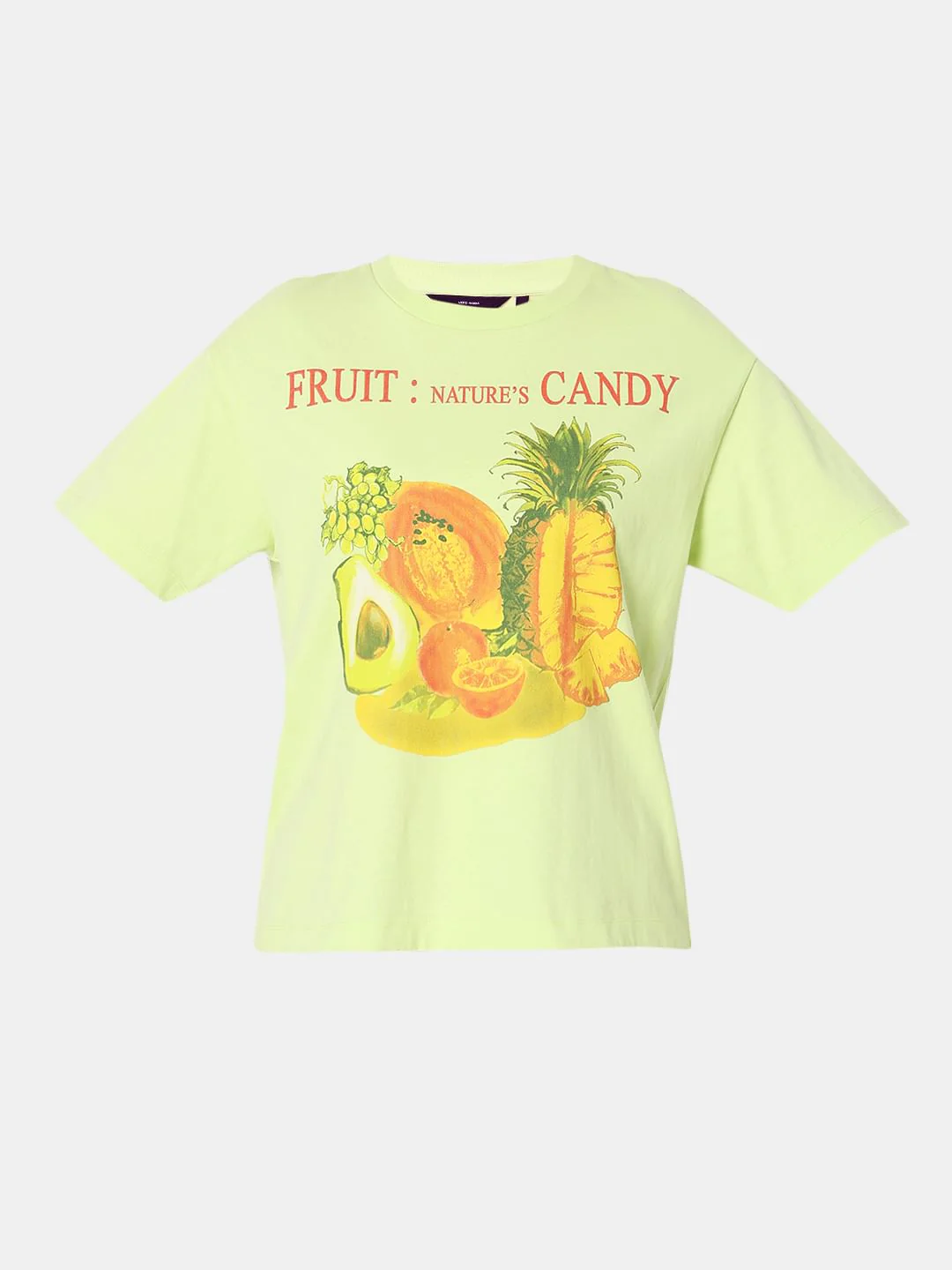 Lime Green Printed Relaxed Fit T-Shirt - Image 7