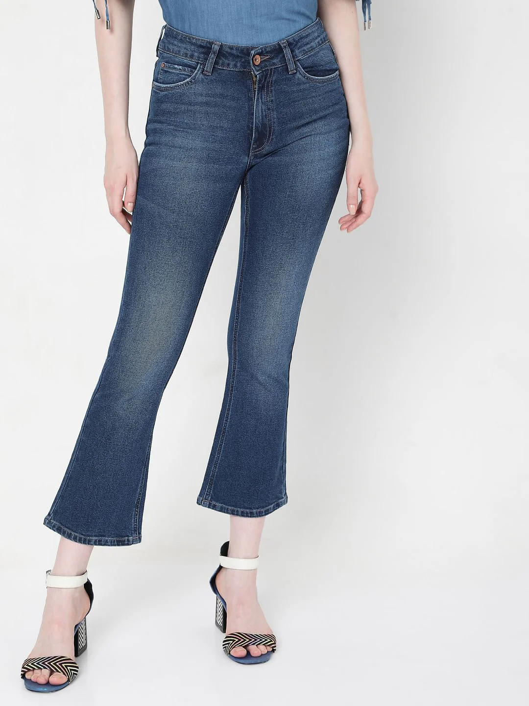 Blue Mid Rise Petra Bootcut Jeans - Image 2