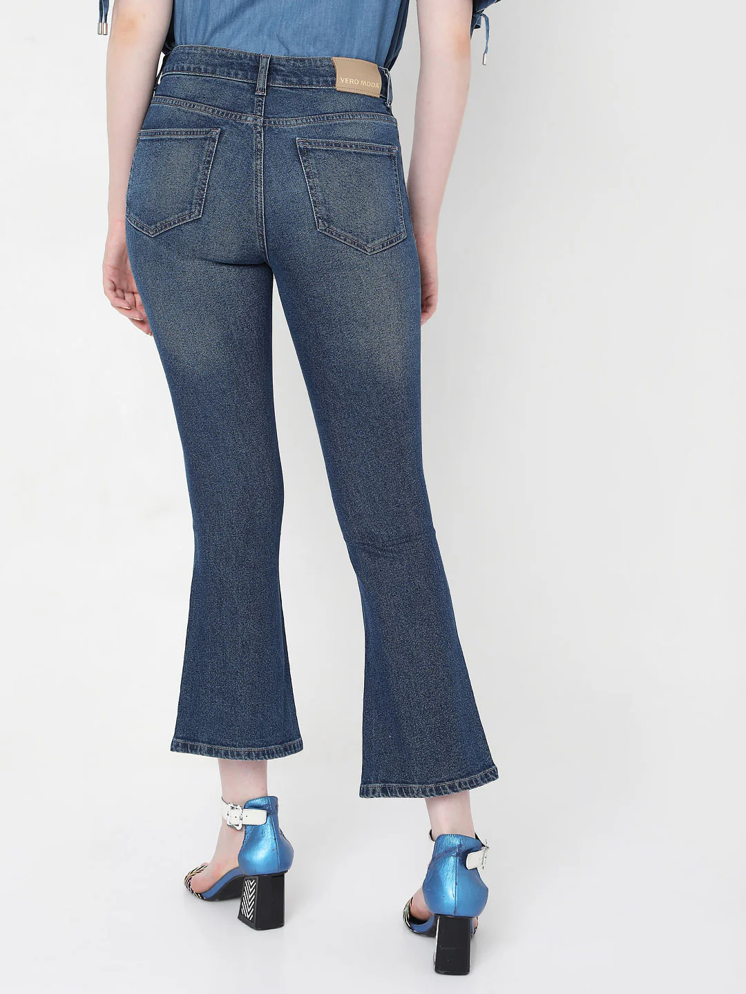 Blue Mid Rise Petra Bootcut Jeans - Image 4
