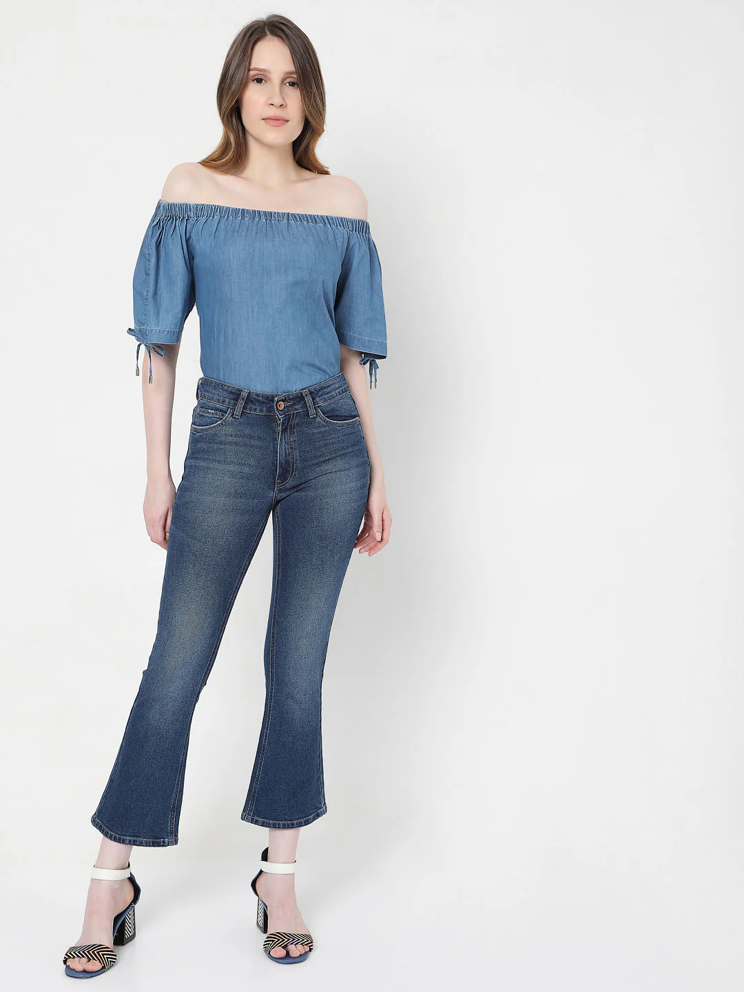 Blue Mid Rise Petra Bootcut Jeans - Image 6