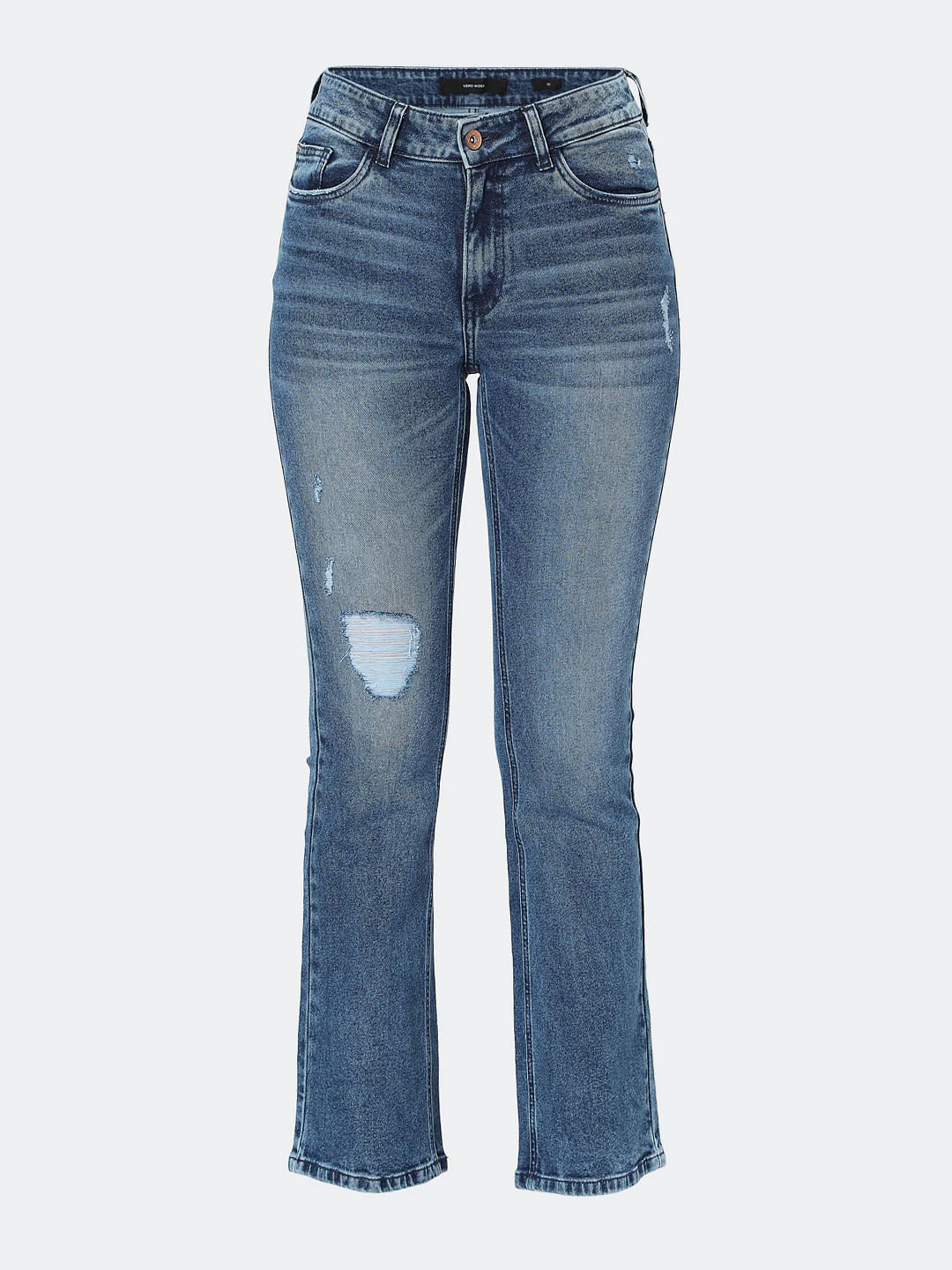 Mid Rise Ripped Bootcut Jeans - Image 7
