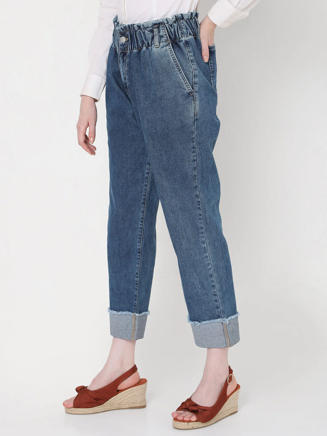 Blue High Rise Jade Straight Fit Jeans - Image 3