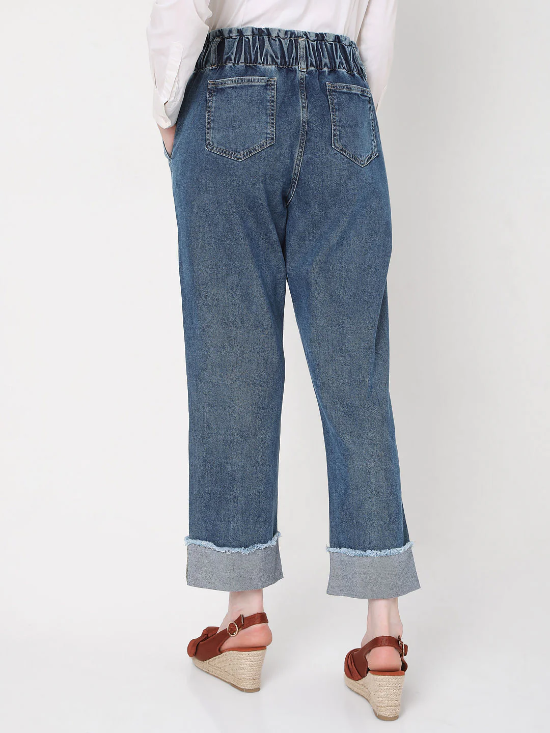 Blue High Rise Jade Straight Fit Jeans - Image 4