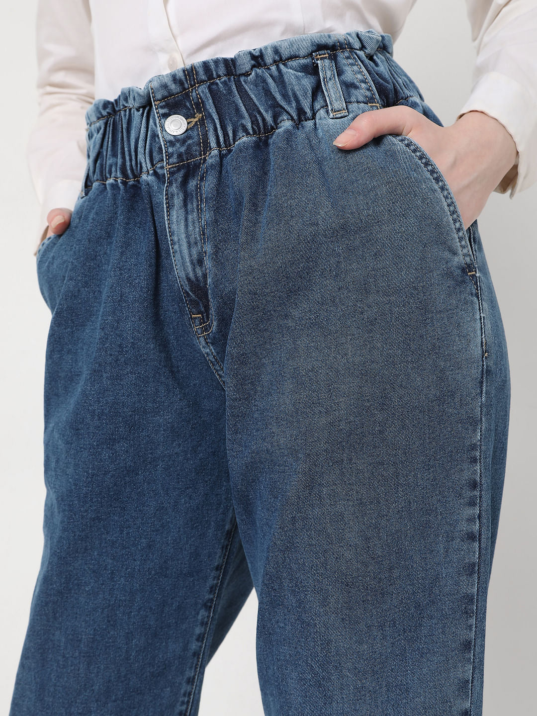 Blue High Rise Jade Straight Fit Jeans - Image 5