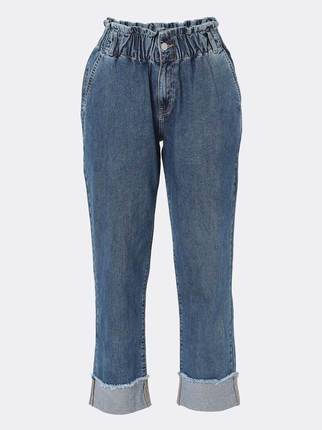 Blue High Rise Jade Straight Fit Jeans - Image 7