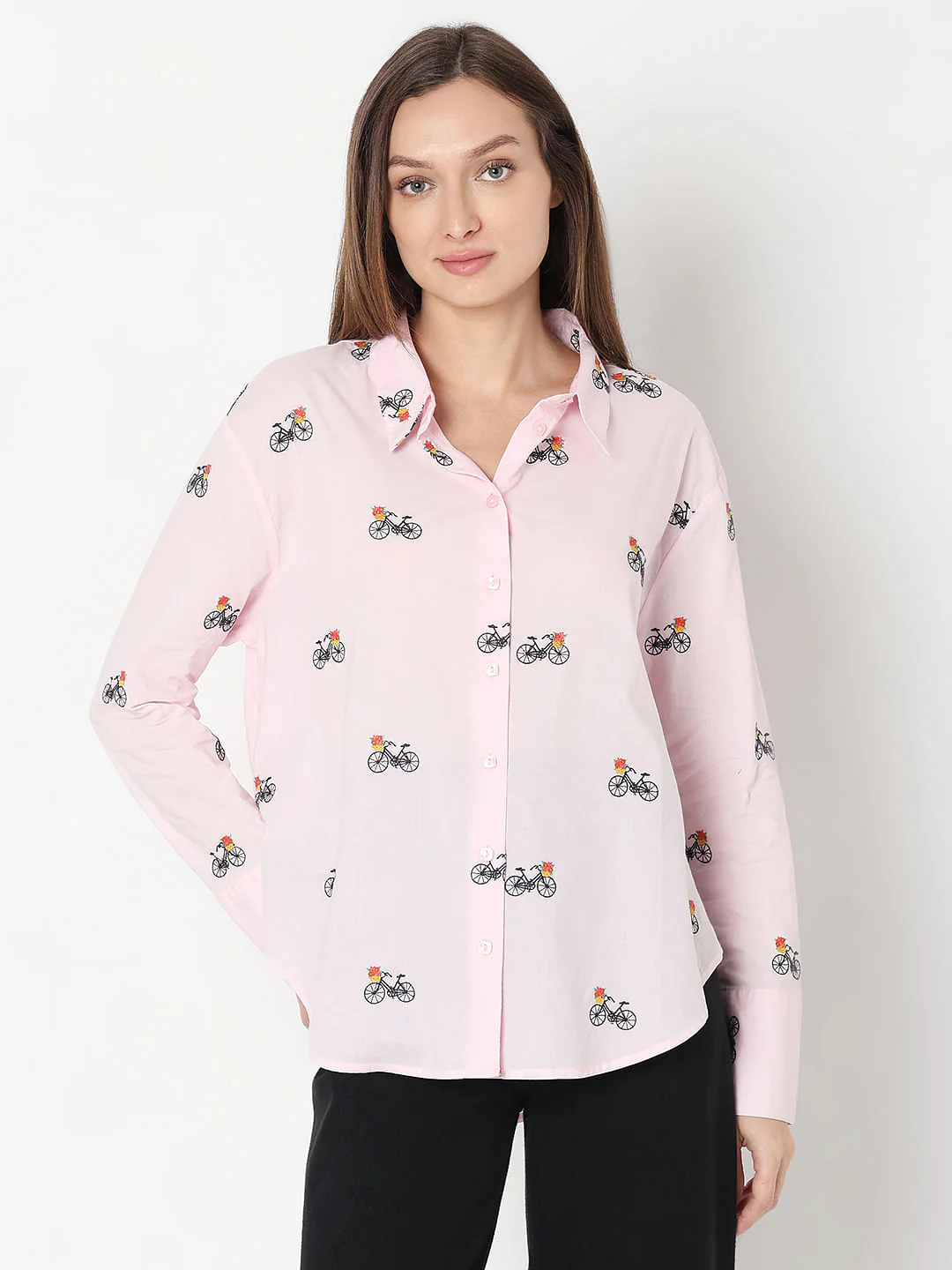 Pink Cycle Embroidered Shirt - Image 2