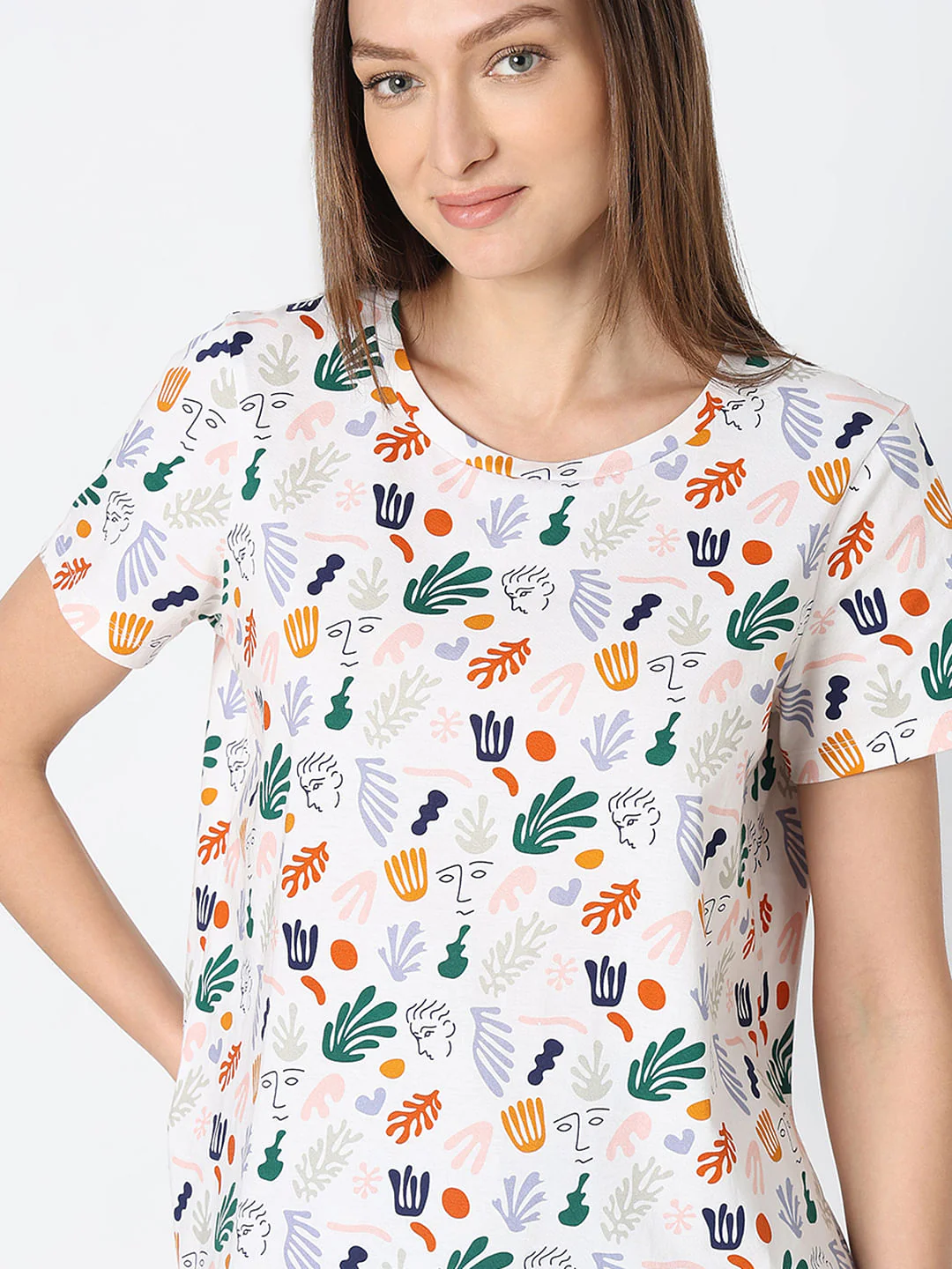 White Printed Cotton T-Shirt - Image 6