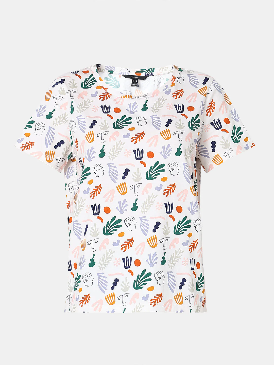 White Printed Cotton T-Shirt - Image 7