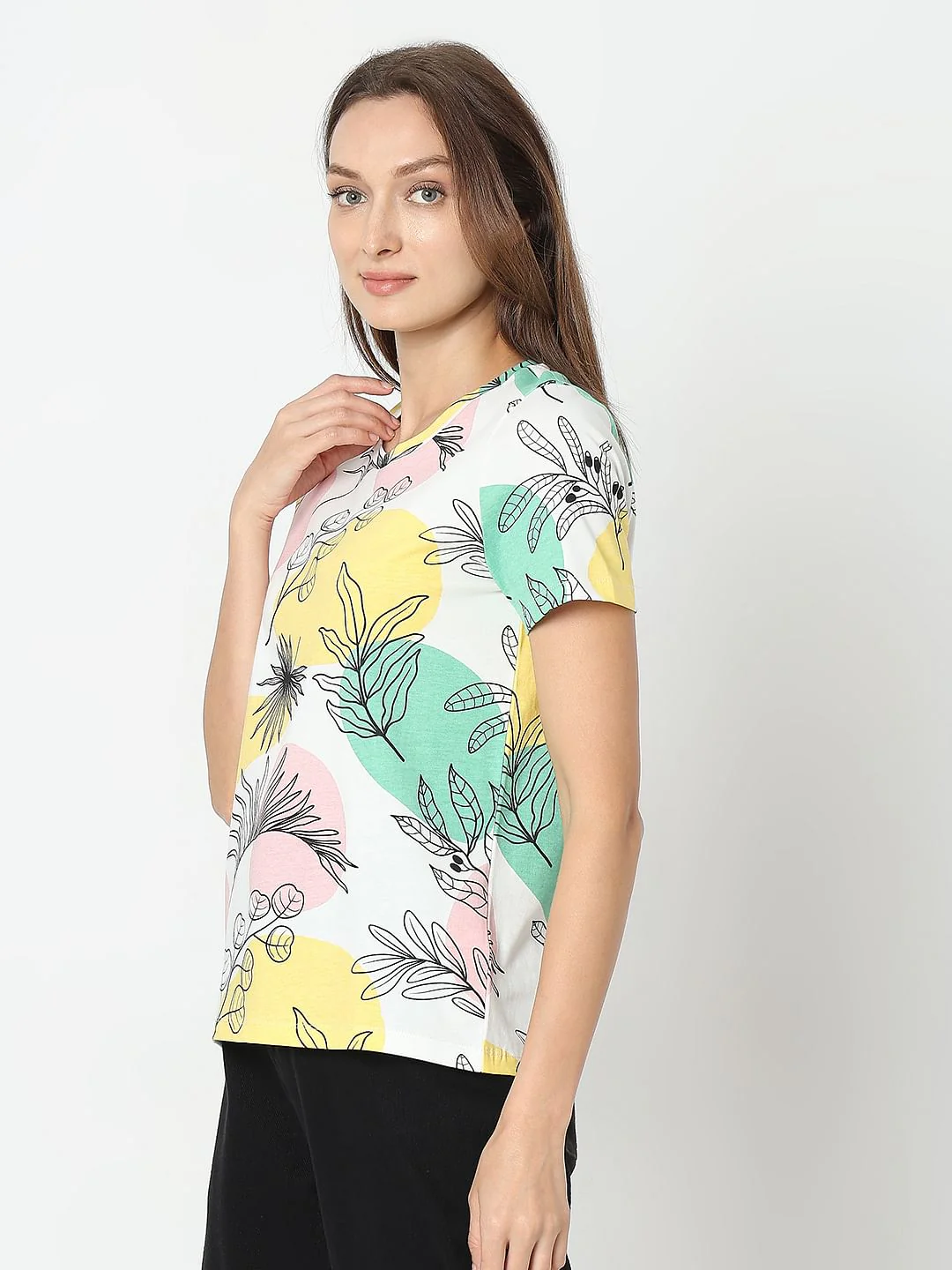White Printed Cotton T-Shirt - Image 3