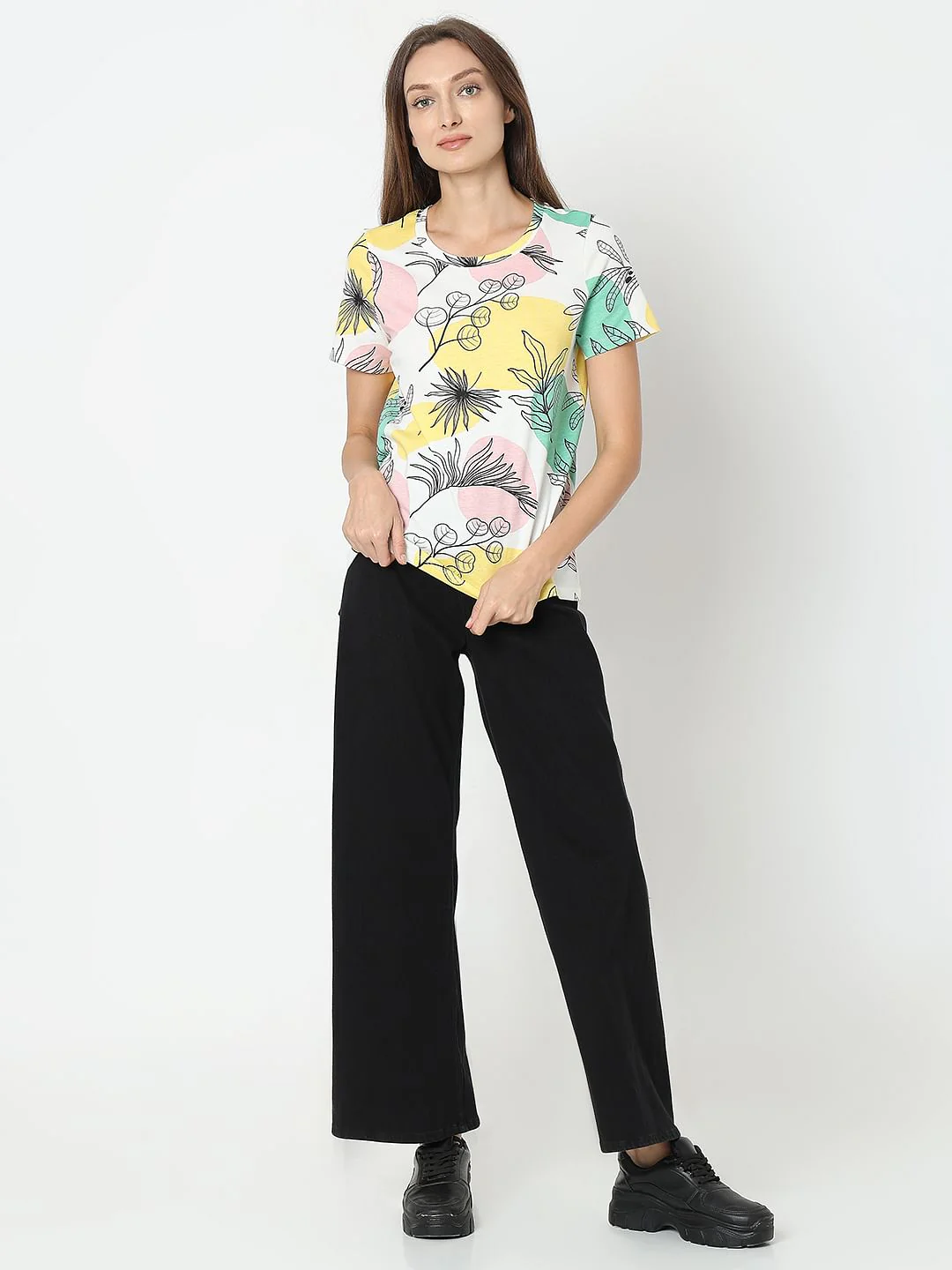 White Printed Cotton T-Shirt - Image 5