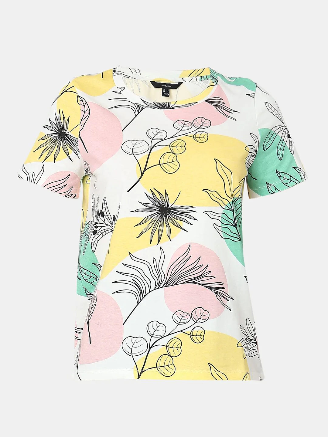 White Printed Cotton T-Shirt - Image 7