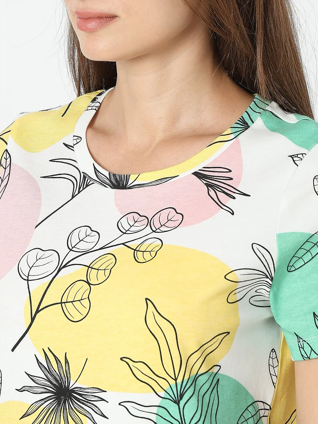 White Printed Cotton T-Shirt - Image 8