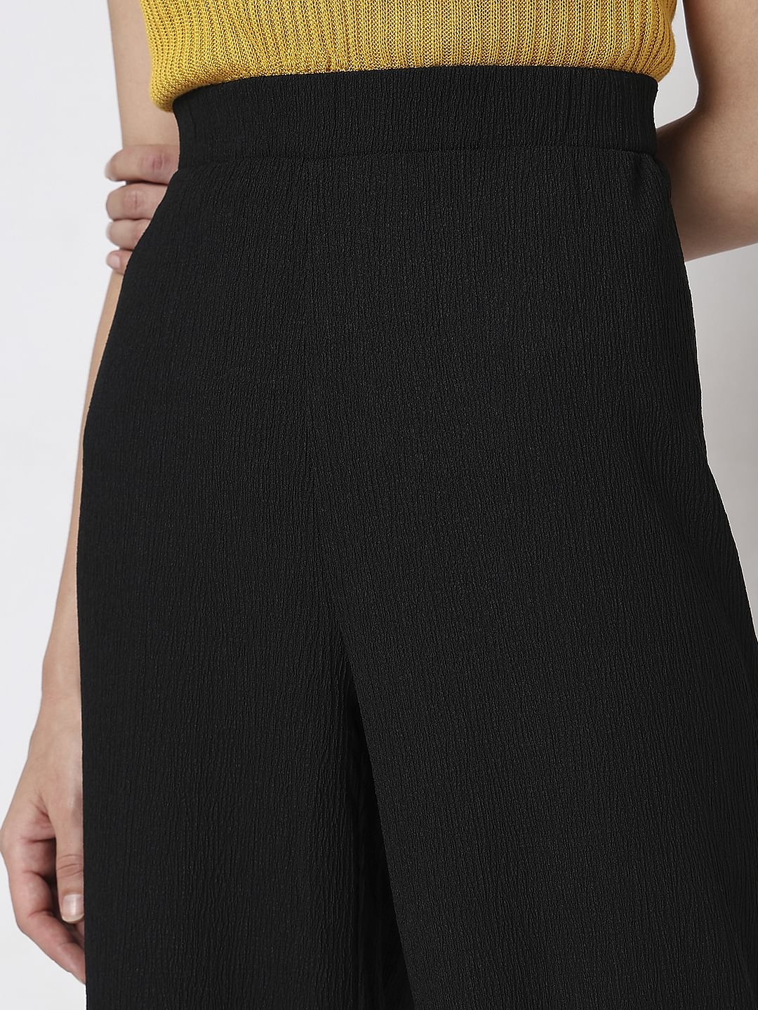 Black High Rise Wide Leg Pants - Image 5