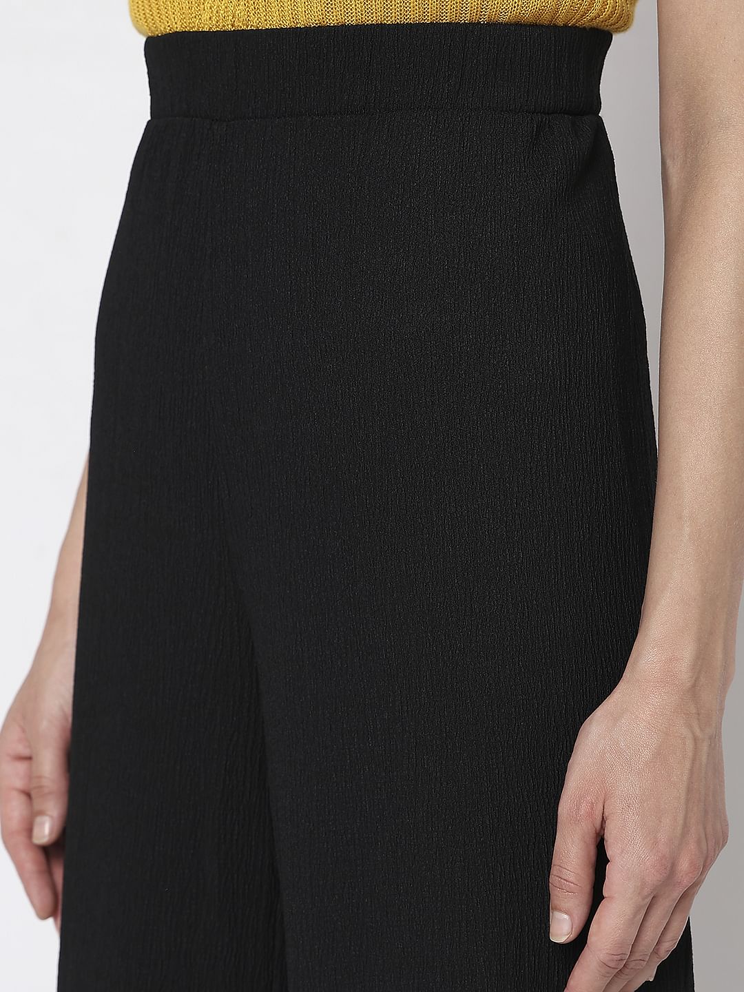 Black High Rise Wide Leg Pants - Image 8