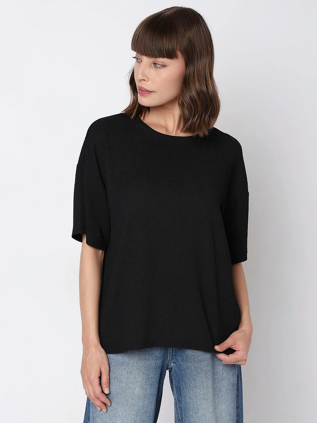 Black Oversized Co-Ord Set T-Shirt - Image 2