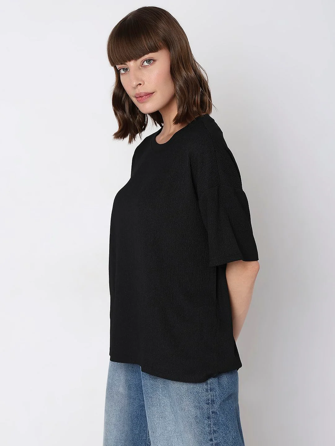 Black Oversized Co-Ord Set T-Shirt - Image 3