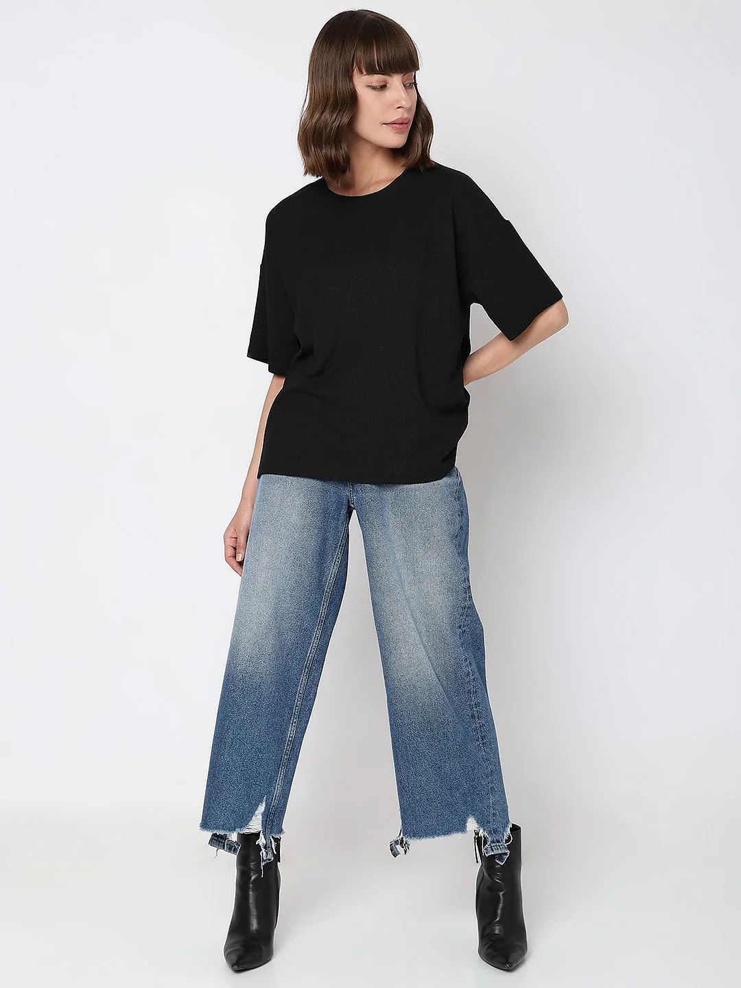 Black Oversized Co-Ord Set T-Shirt - Image 5