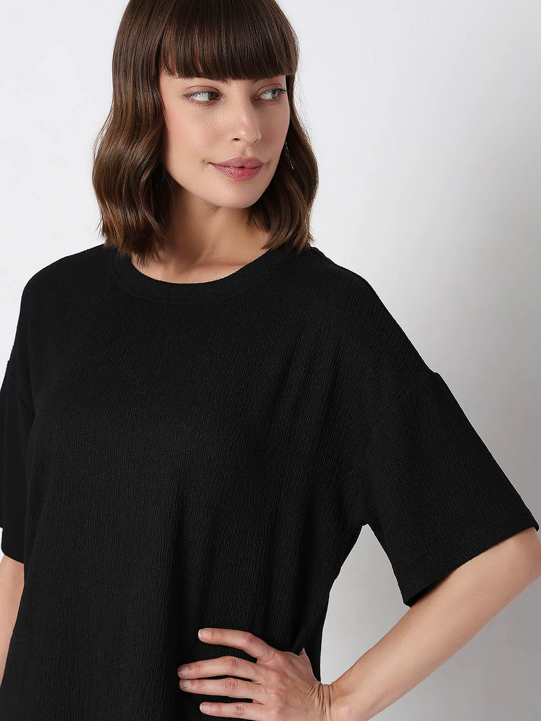 Black Oversized Co-Ord Set T-Shirt - Image 6