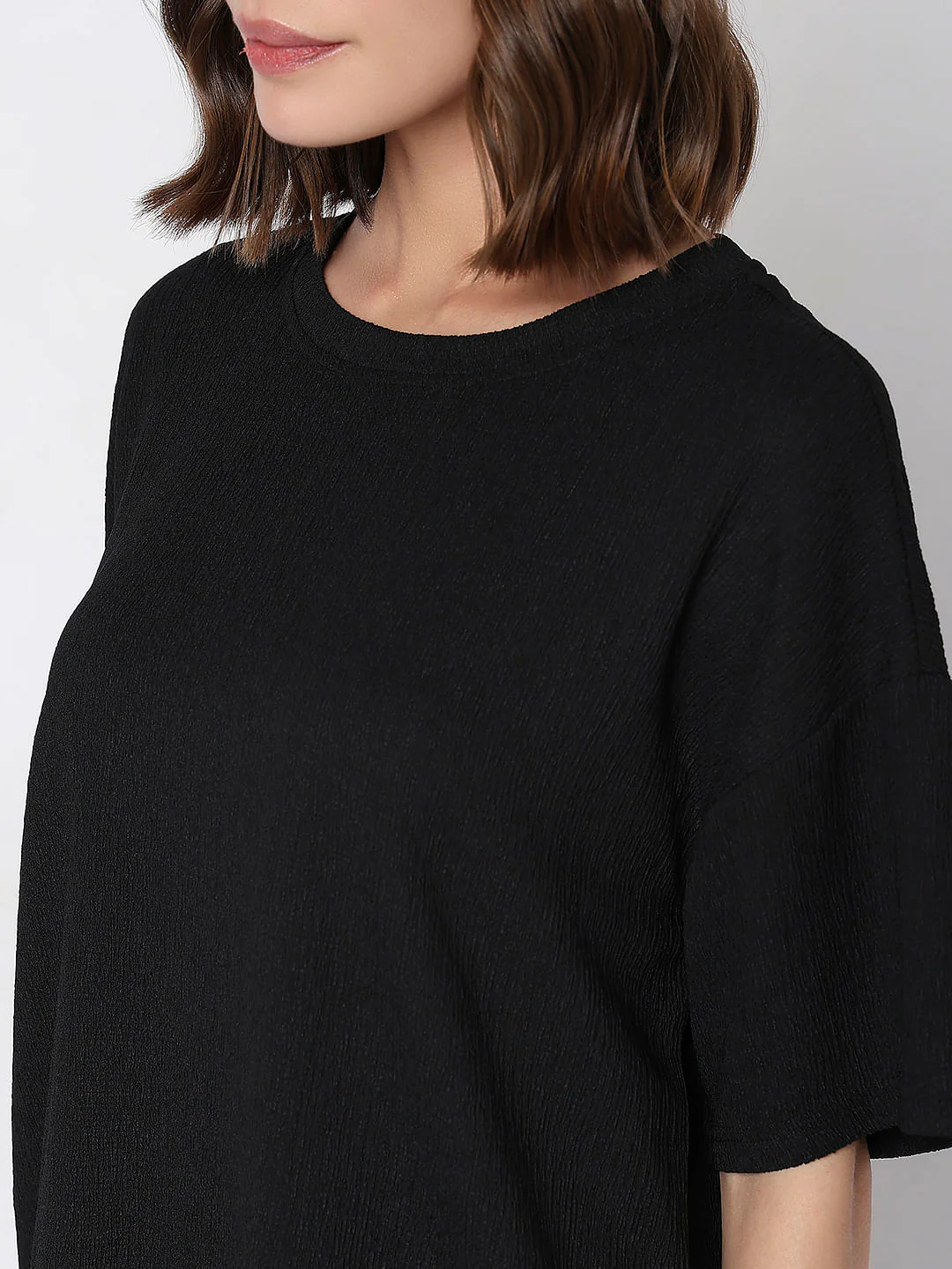 Black Oversized Co-Ord Set T-Shirt - Image 8