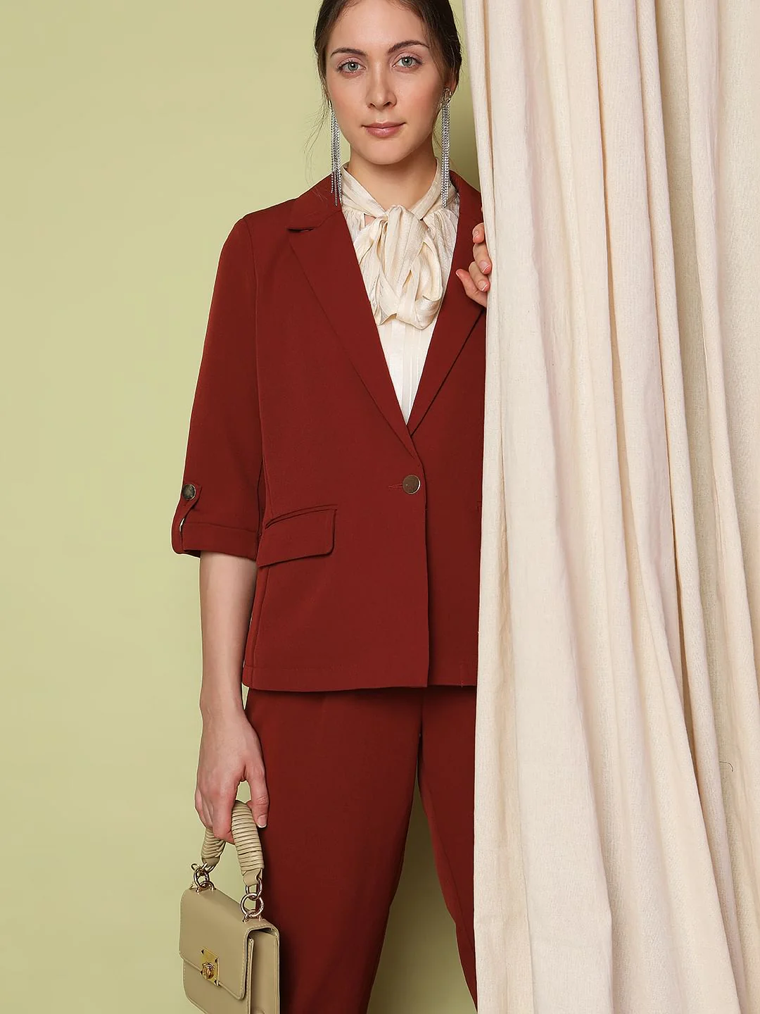 Brick Red Co-Ord Set Blazer