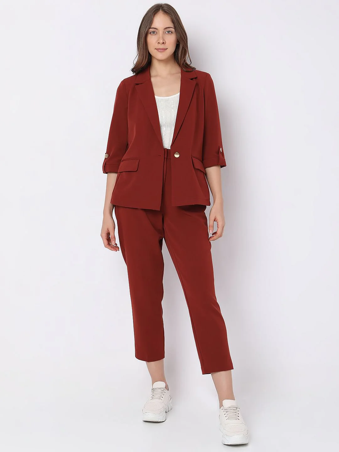 Brick Red Co-Ord Set Blazer - Image 5