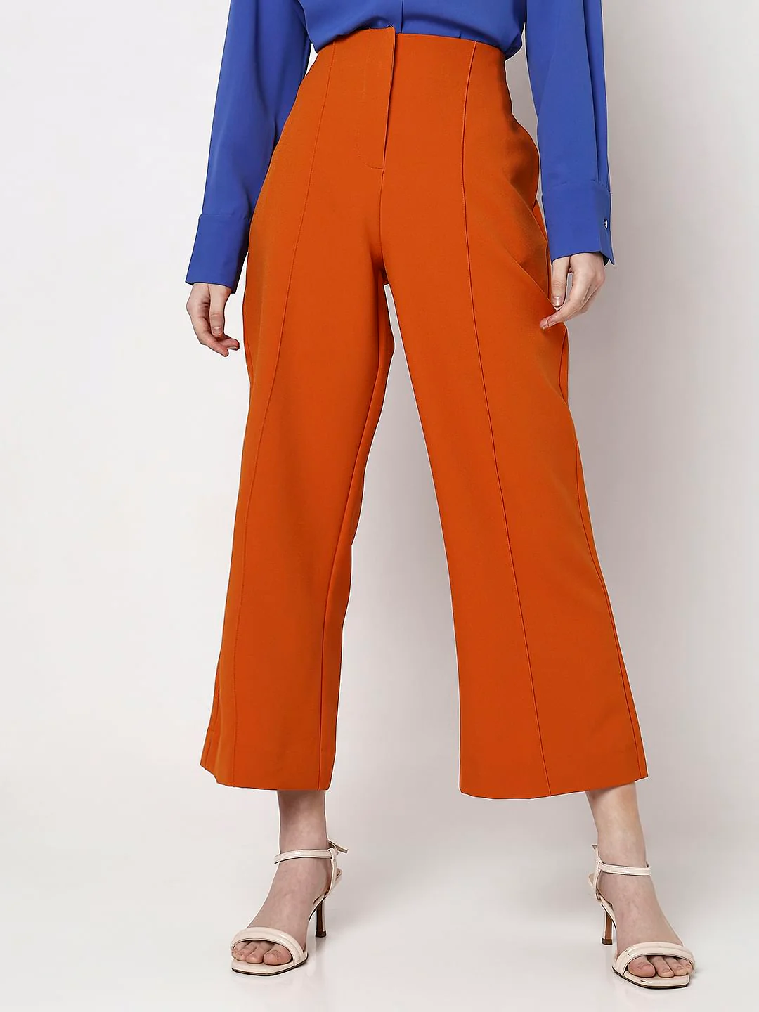 Orange High Rise Wide Leg Pants - Image 2