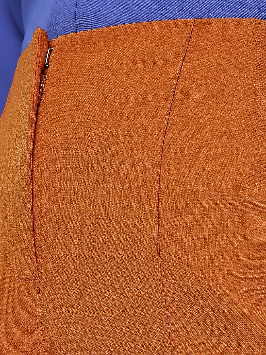 Orange High Rise Wide Leg Pants - Image 8