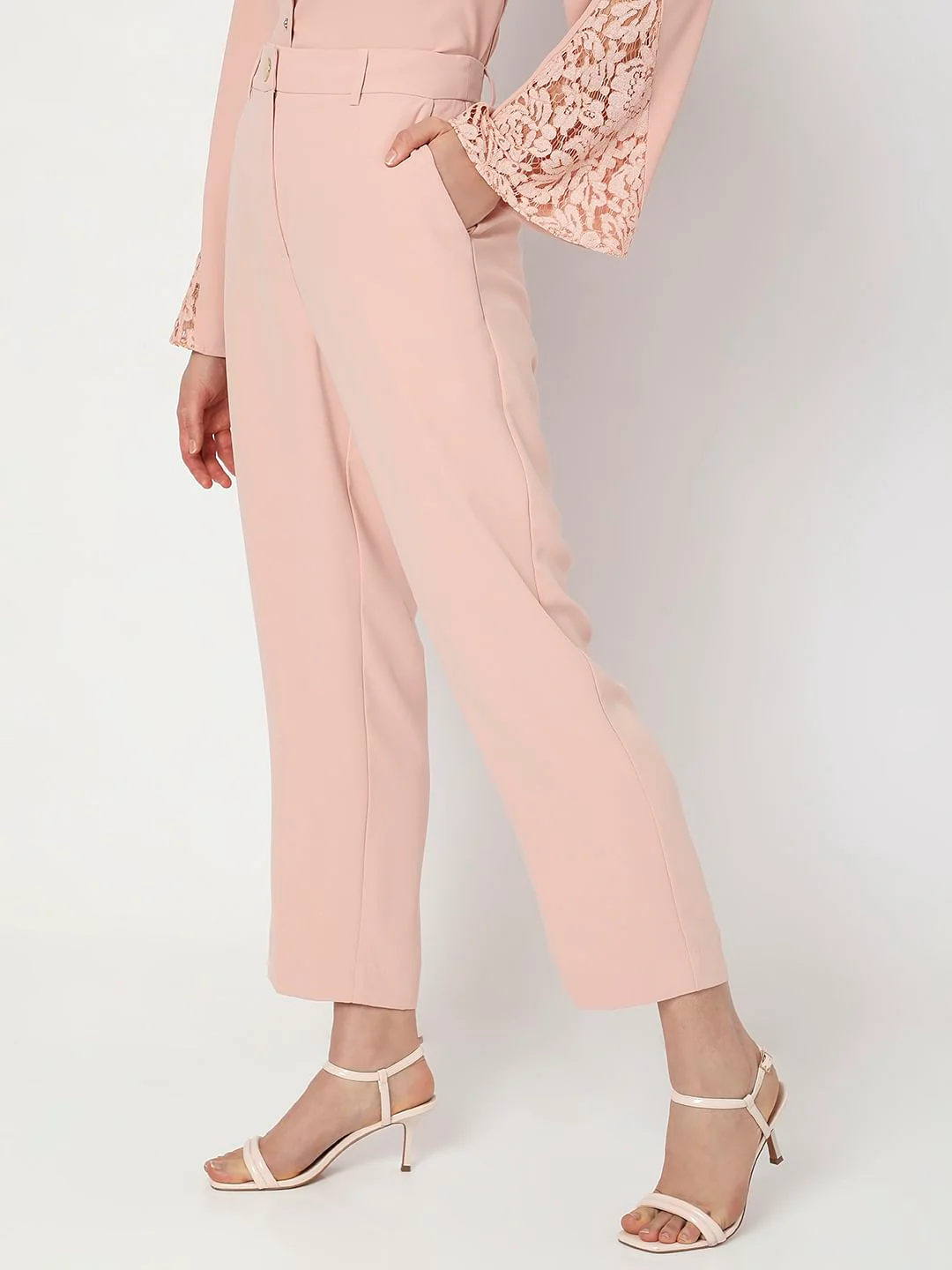 Pink High Waist Co-Ord Set Pants - Image 3
