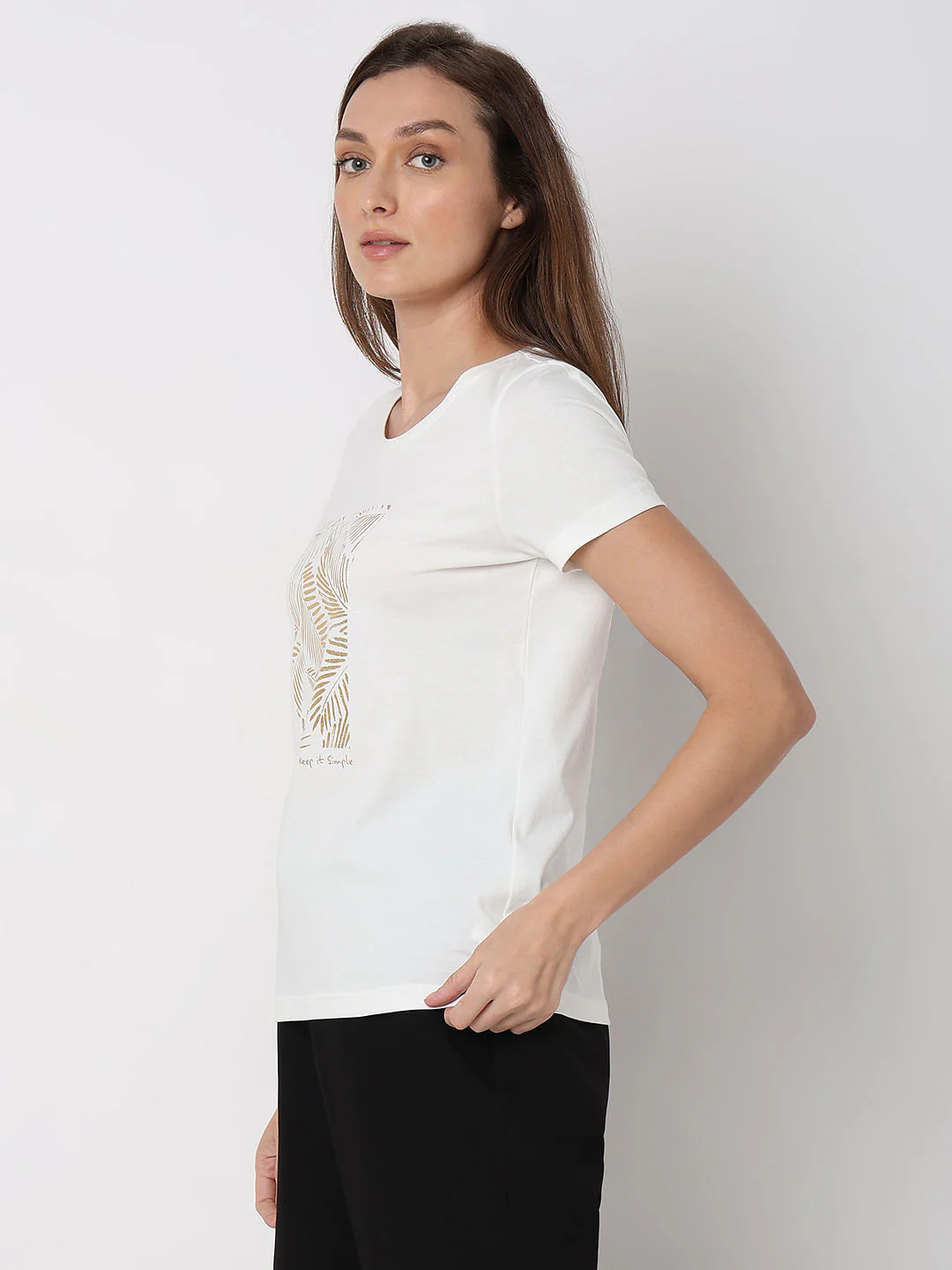 White Foil Graphic Print T-Shirt - Image 3