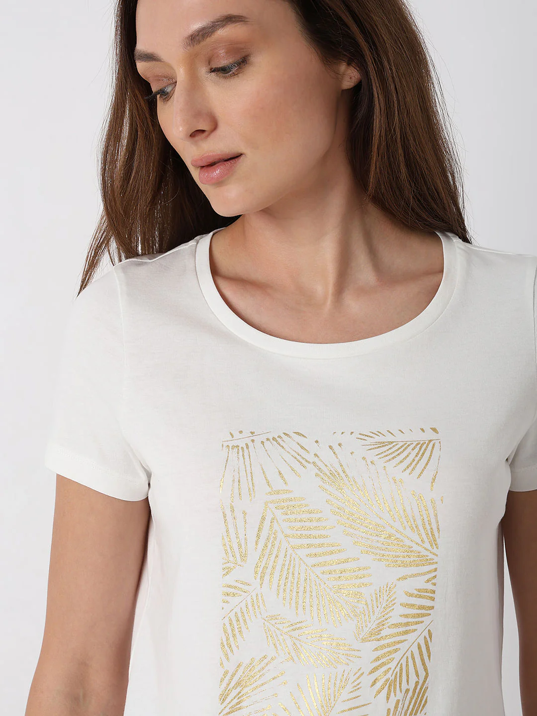 White Foil Graphic Print T-Shirt - Image 6