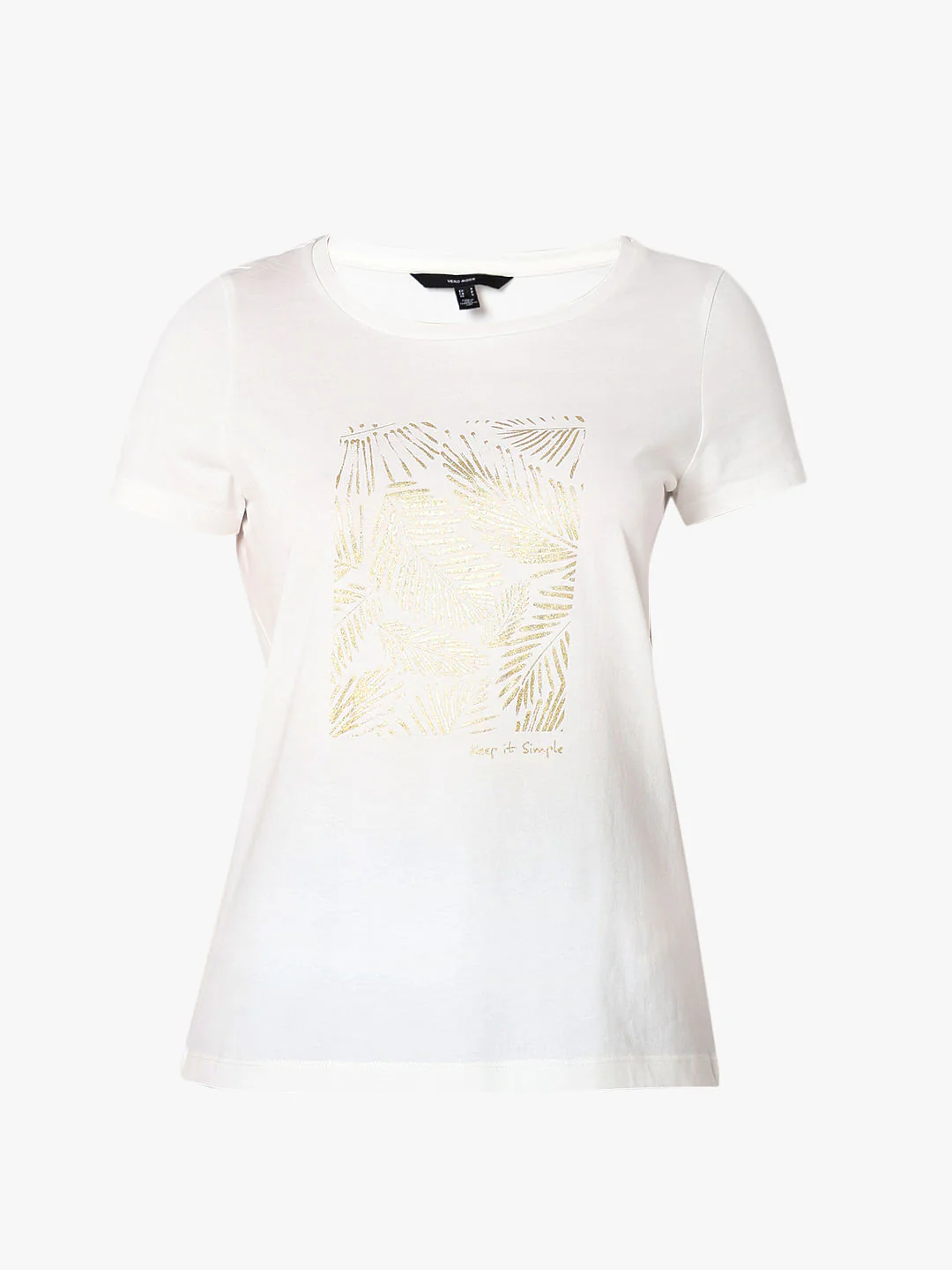 White Foil Graphic Print T-Shirt - Image 7