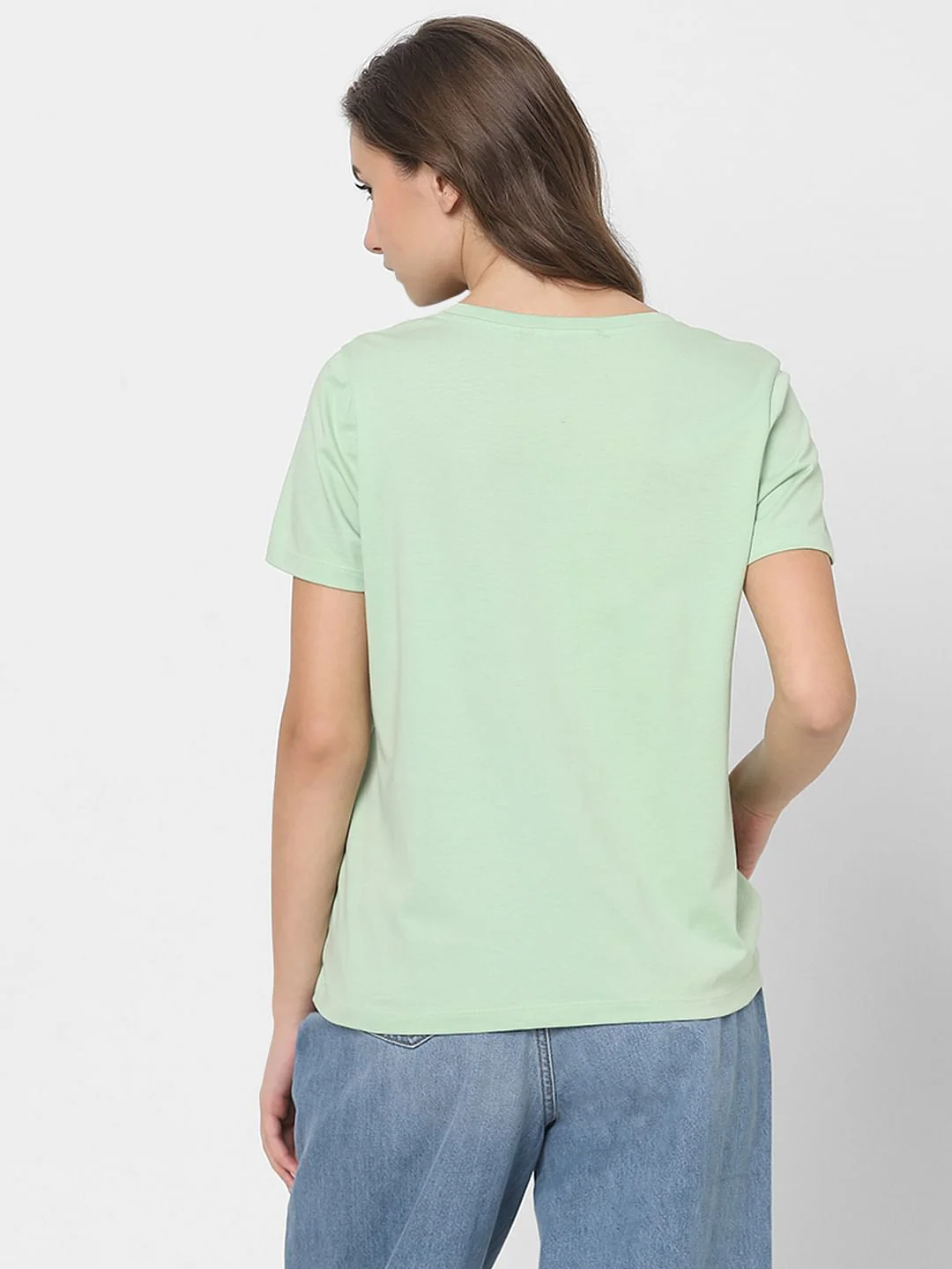 Green Embroidered Text T-Shirt - Image 4