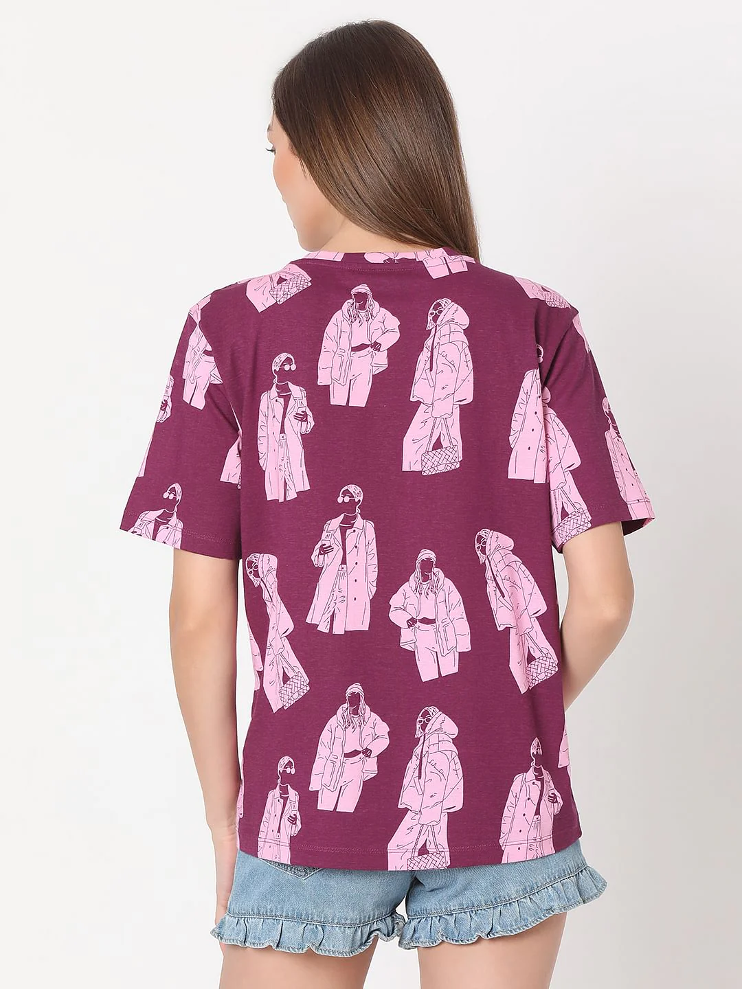 Purple Illustration Print T-Shirt - Image 4