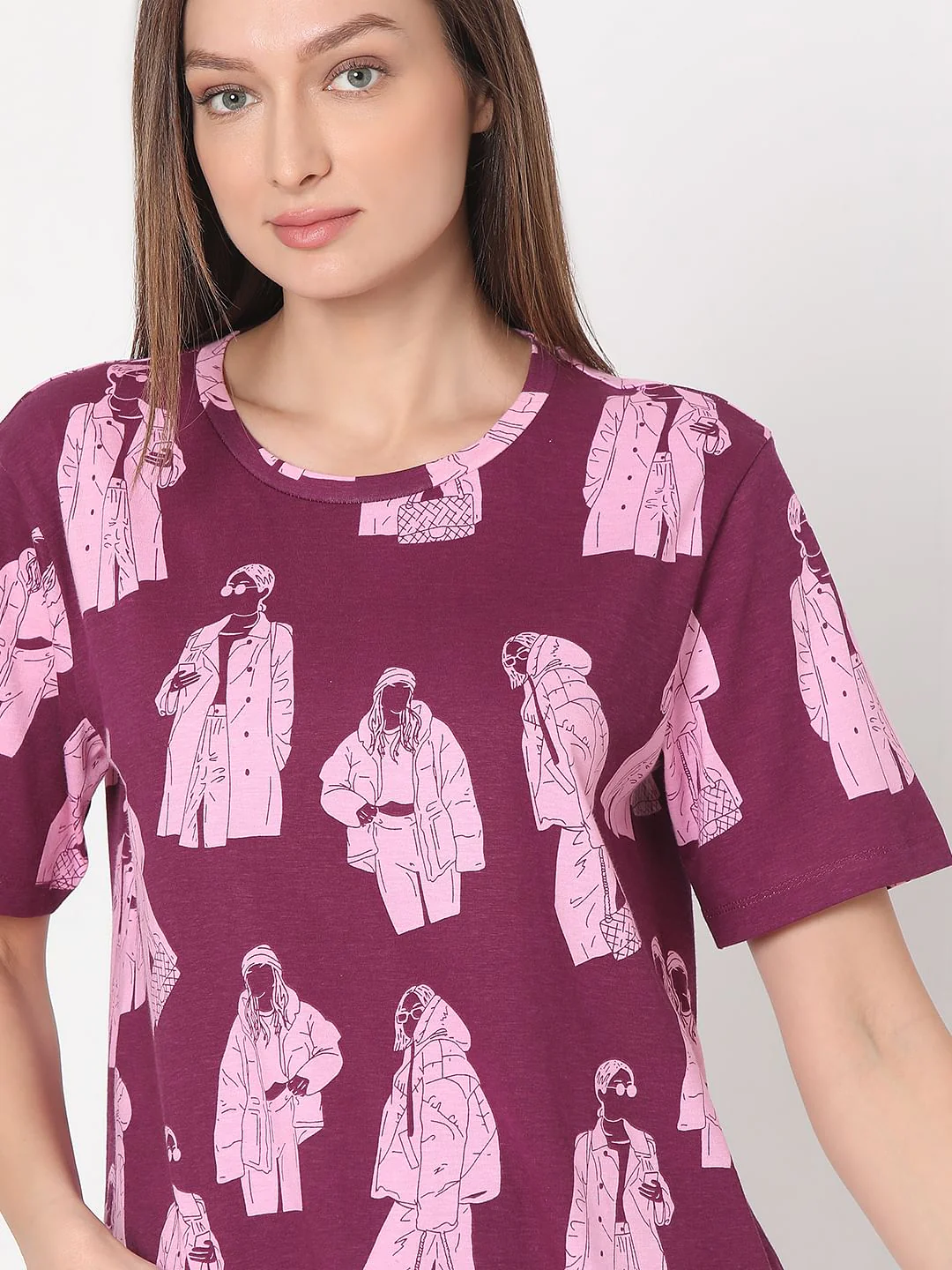 Purple Illustration Print T-Shirt - Image 6