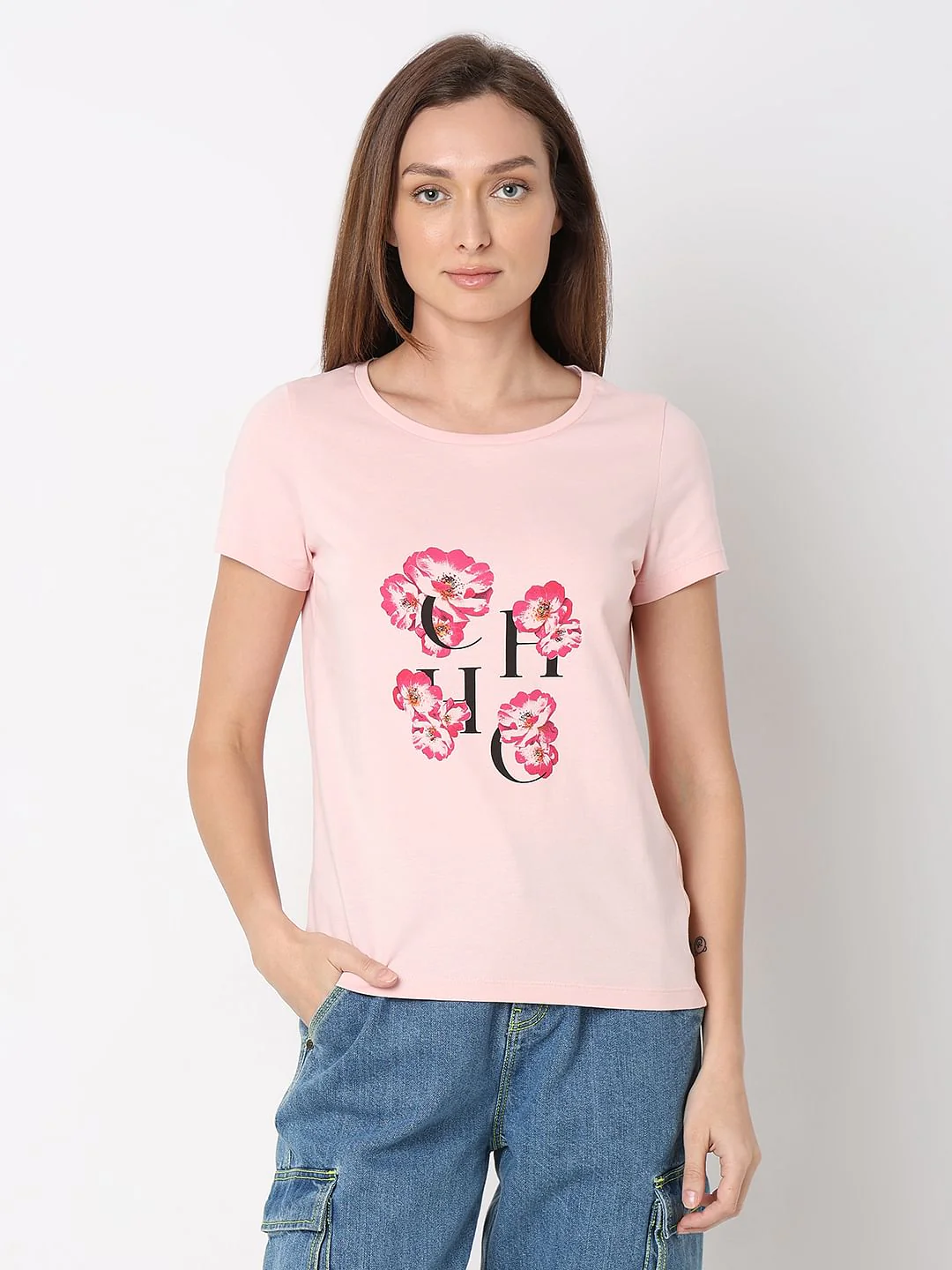 Pink Floral Print T-Shirt - Image 2
