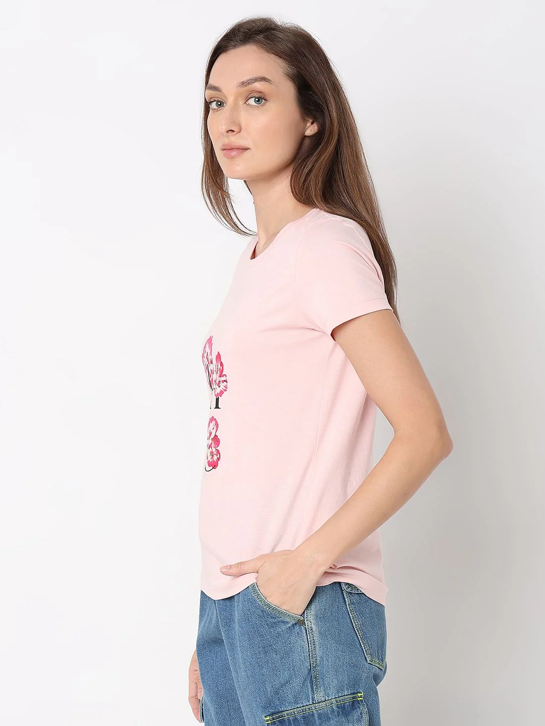 Pink Floral Print T-Shirt - Image 3