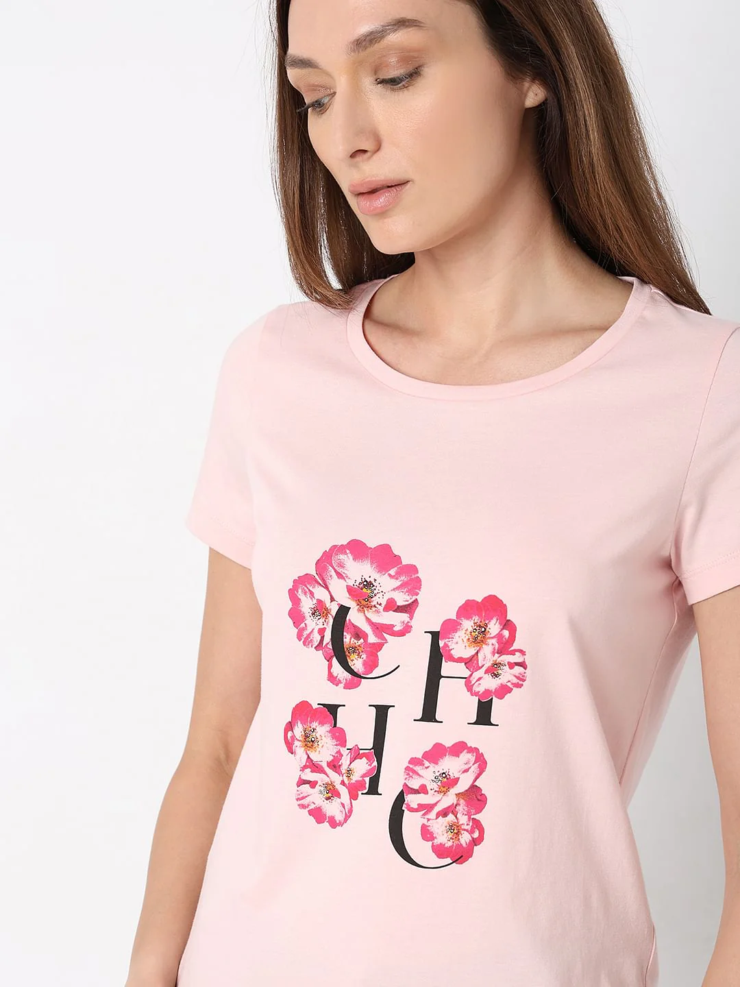 Pink Floral Print T-Shirt - Image 6