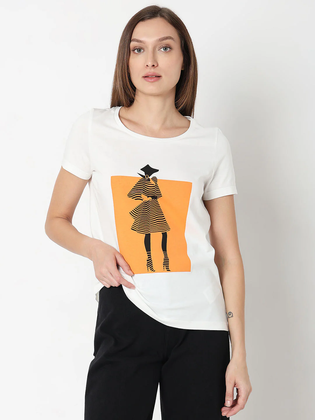 White Graphic Print T-Shirt - Image 2