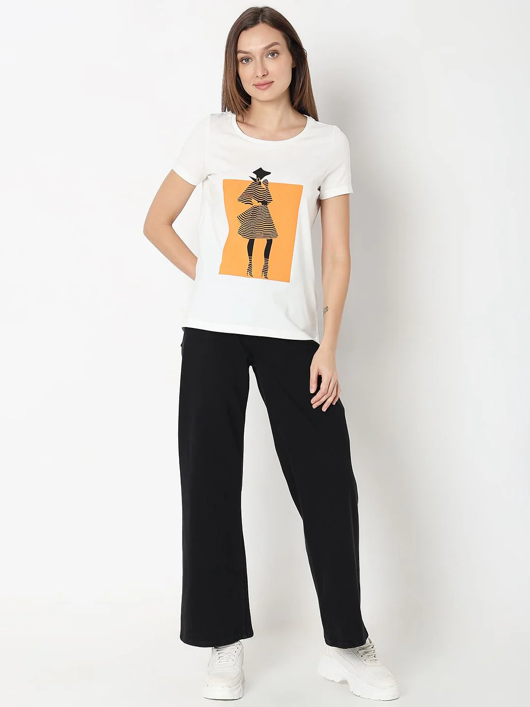 White Graphic Print T-Shirt - Image 5
