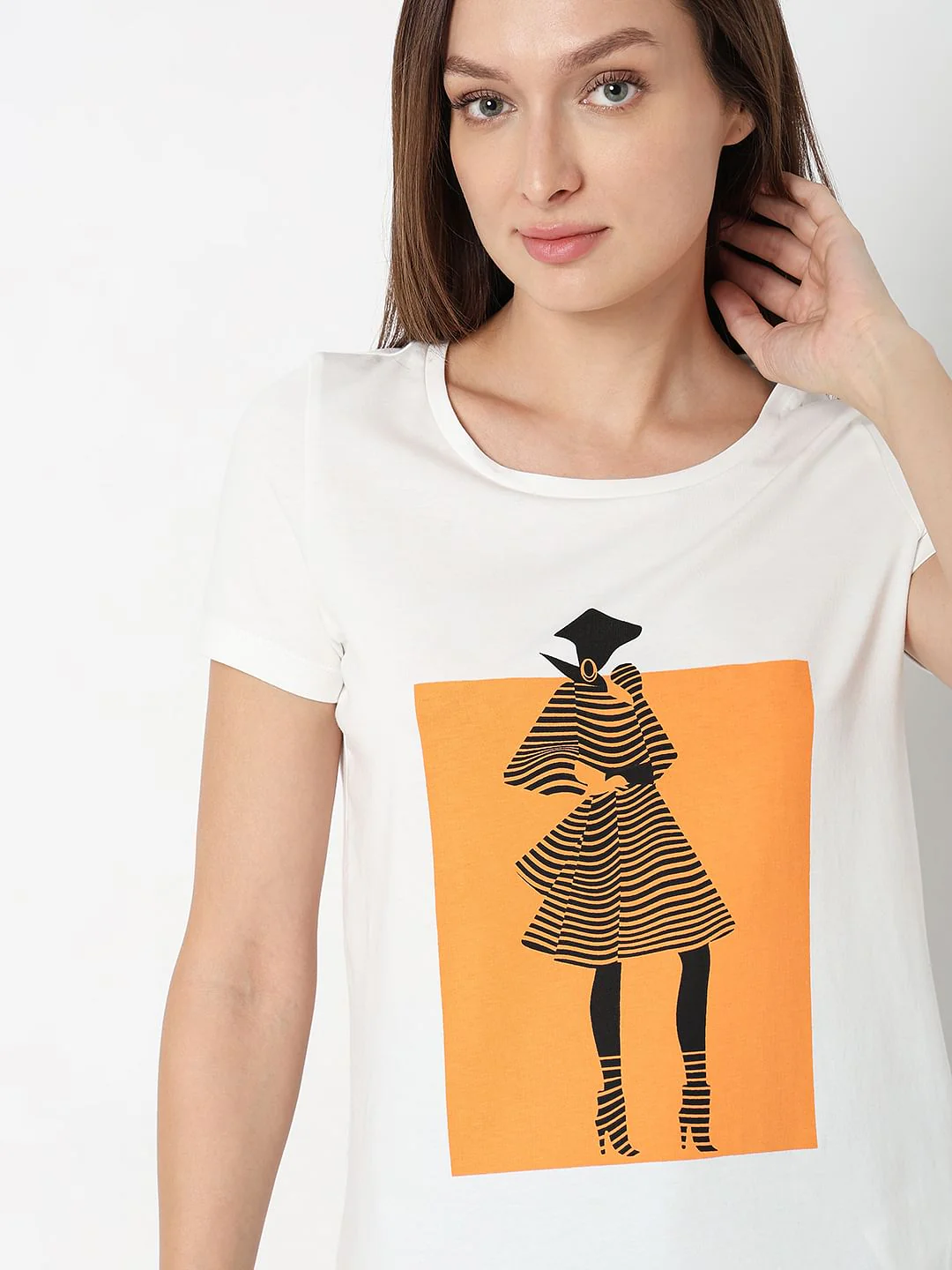 White Graphic Print T-Shirt - Image 6