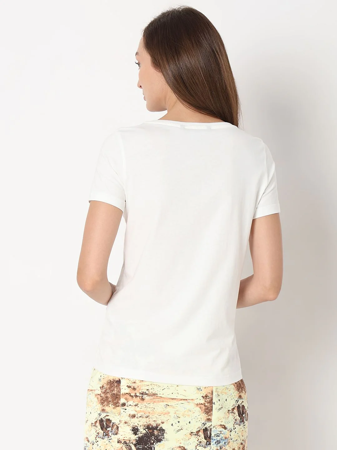 White Foil Floral Print T-Shirt - Image 4
