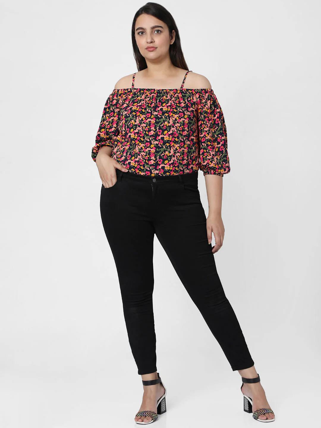 Curve Black Mid Rise Jeggings - Image 6