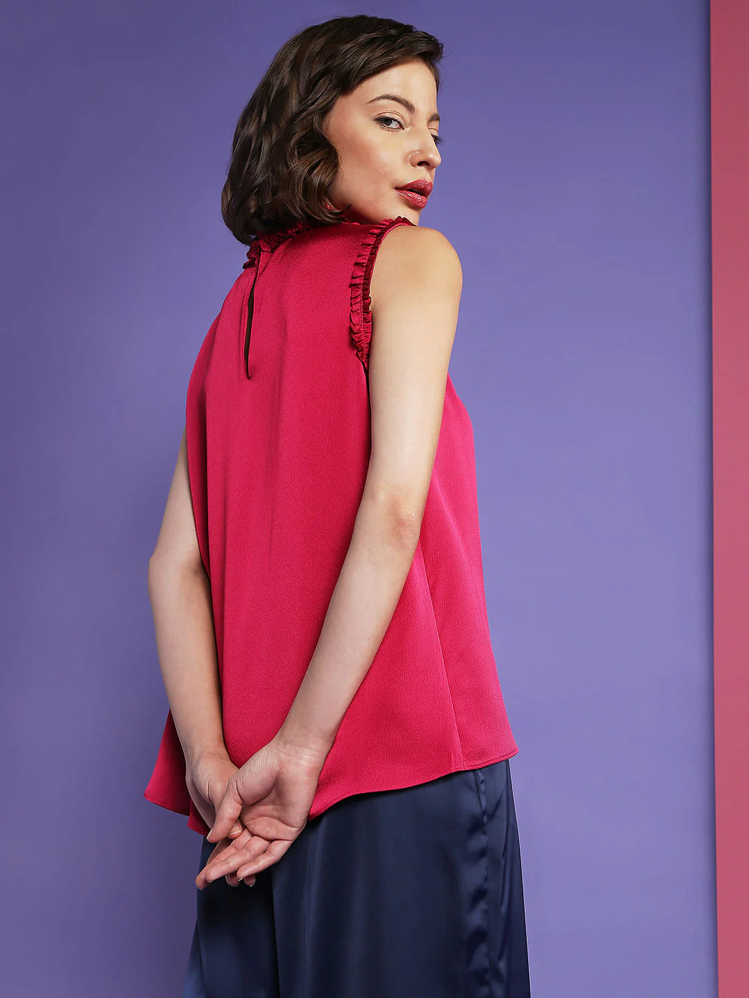 Marquee Red Ruffle Detail Top - Image 4