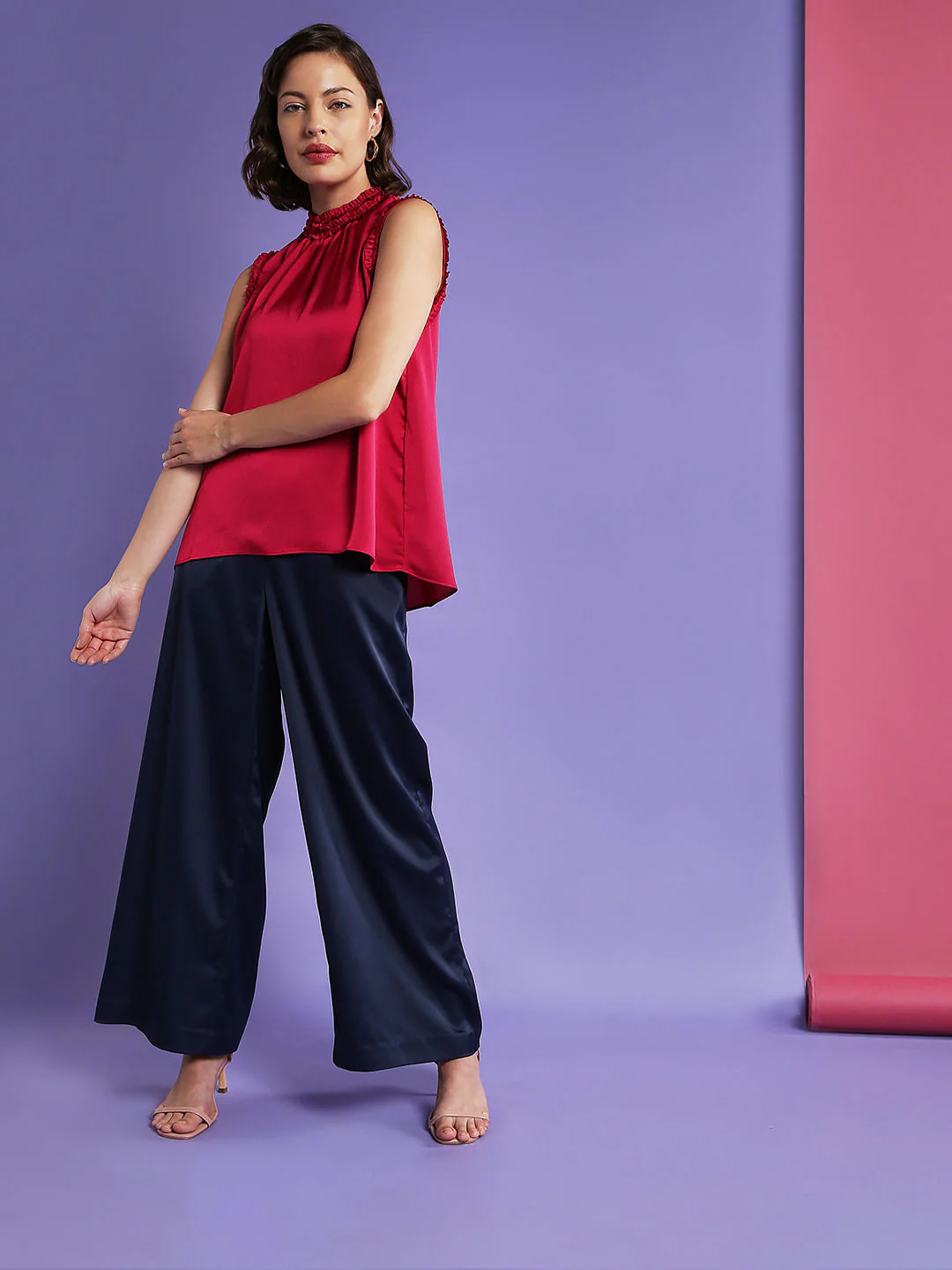 Marquee Red Ruffle Detail Top - Image 5